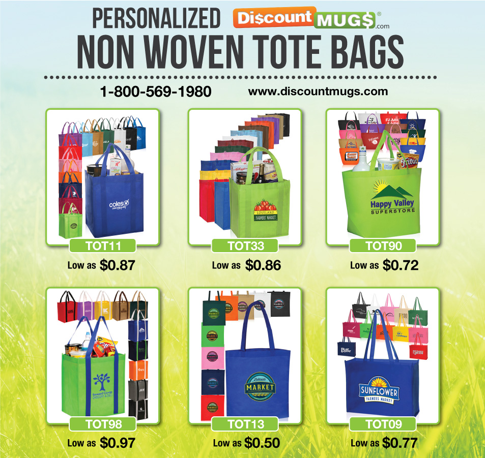 Personalized Non-Woven Tote Bags from $0.50 Each!